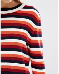 Maglione girocollo a righe orizzontali multicolore di Whistles