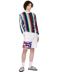 Maglione girocollo a righe orizzontali multicolore di Missoni
