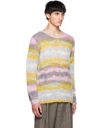 Maglione girocollo a righe orizzontali multicolore di GAUCHERE