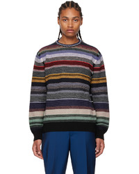 Maglione girocollo a righe orizzontali multicolore di Paul Smith