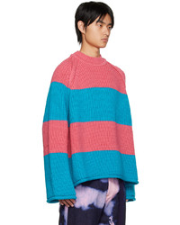 Maglione girocollo a righe orizzontali multicolore di Kidill