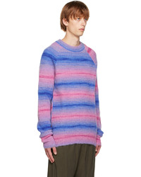 Maglione girocollo a righe orizzontali multicolore di AGR