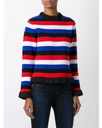 Maglione girocollo a righe orizzontali multicolore di JW Anderson