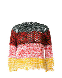 Maglione girocollo a righe orizzontali multicolore di Sonia Rykiel