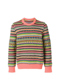 Maglione girocollo a righe orizzontali multicolore di Stella McCartney