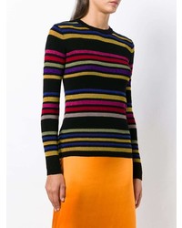 Maglione girocollo a righe orizzontali multicolore di Etro