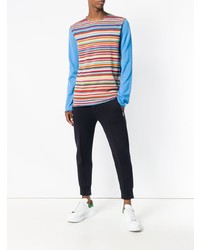 Maglione girocollo a righe orizzontali multicolore di Comme Des Garçons Shirt Boys