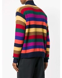 Maglione girocollo a righe orizzontali multicolore di Etro