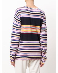 Maglione girocollo a righe orizzontali multicolore di Barrie