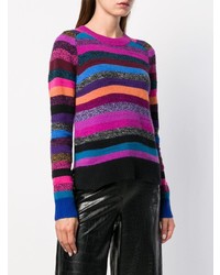 Maglione girocollo a righe orizzontali multicolore di Marc Jacobs