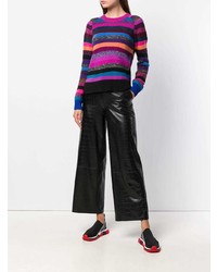 Maglione girocollo a righe orizzontali multicolore di Marc Jacobs