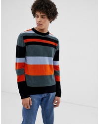 Maglione girocollo a righe orizzontali multicolore di Weekday