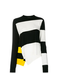 Maglione girocollo a righe orizzontali nero e bianco di Calvin Klein 205W39nyc