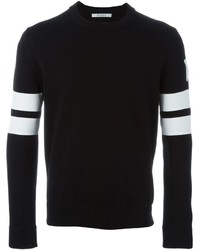 Maglione girocollo a righe orizzontali nero e bianco di Givenchy