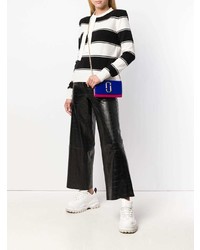 Maglione girocollo a righe orizzontali nero e bianco di Marc Jacobs