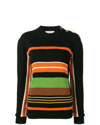 Maglione girocollo a righe orizzontali nero di JW Anderson