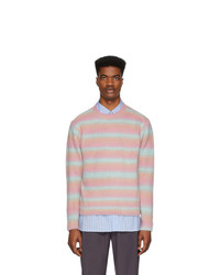 Maglione girocollo a righe orizzontali rosa di Andersson Bell