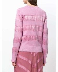 Maglione girocollo a righe orizzontali rosa di Sies Marjan