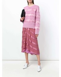 Maglione girocollo a righe orizzontali rosa di Sies Marjan