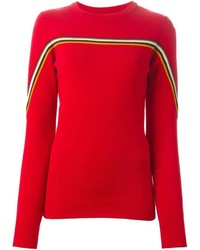 Maglione girocollo a righe orizzontali rosso di Isabel Marant