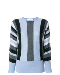 Maglione girocollo a righe verticali azzurro di Victoria Victoria Beckham