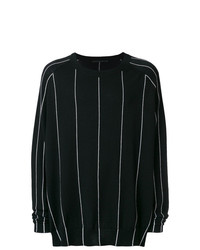 Maglione girocollo a righe verticali nero e bianco di Haider Ackermann