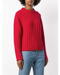 Maglione girocollo a righe verticali rosso di Chloé