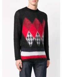 Maglione girocollo a rombi nero di Hilfiger Collection