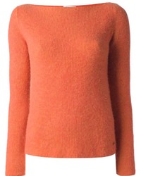 Maglione girocollo arancione di Chanel
