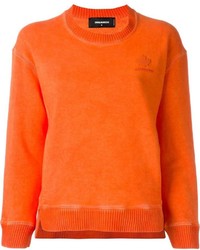 Maglione girocollo arancione di Dsquared2