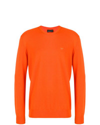 Maglione girocollo arancione di Emporio Armani