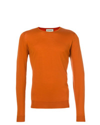 Maglione girocollo arancione di John Smedley