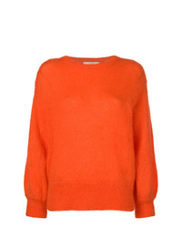 Maglione girocollo arancione di Maison Flaneur