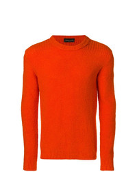 Maglione girocollo arancione di Roberto Collina