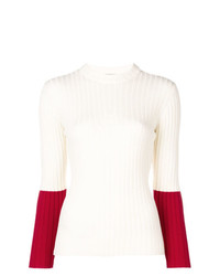 Maglione girocollo bianco e rosso di MAISON KITSUNE