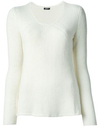 Maglione girocollo bianco di Jil Sander