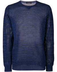 Maglione girocollo blu scuro di Roberto Collina
