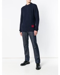 Maglione girocollo blu scuro di Calvin Klein Jeans