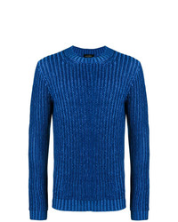 Maglione girocollo blu di Roberto Collina