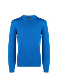Maglione girocollo blu di Roberto Collina