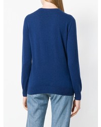 Maglione girocollo blu di N.Peal