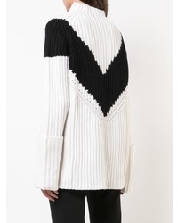Maglione girocollo con motivo a zigzag bianco e nero di Derek Lam