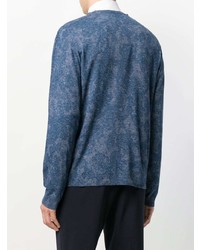 Maglione girocollo con stampa cachemire blu di Etro