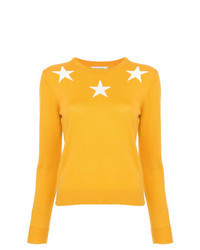 Maglione girocollo con stelle giallo