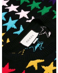 Maglione girocollo con stelle nero di Gucci