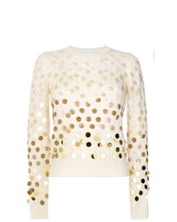 Maglione girocollo decorato beige di Marc Jacobs