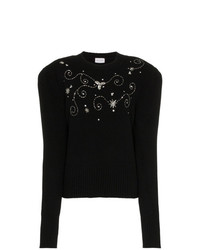 Maglione girocollo decorato nero di Magda Butrym