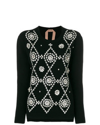Maglione girocollo decorato nero di N°21