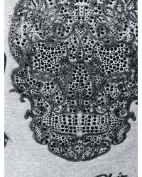 Maglione girocollo di pizzo grigio di Philipp Plein