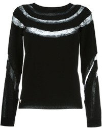 Maglione girocollo di pizzo nero di Philipp Plein